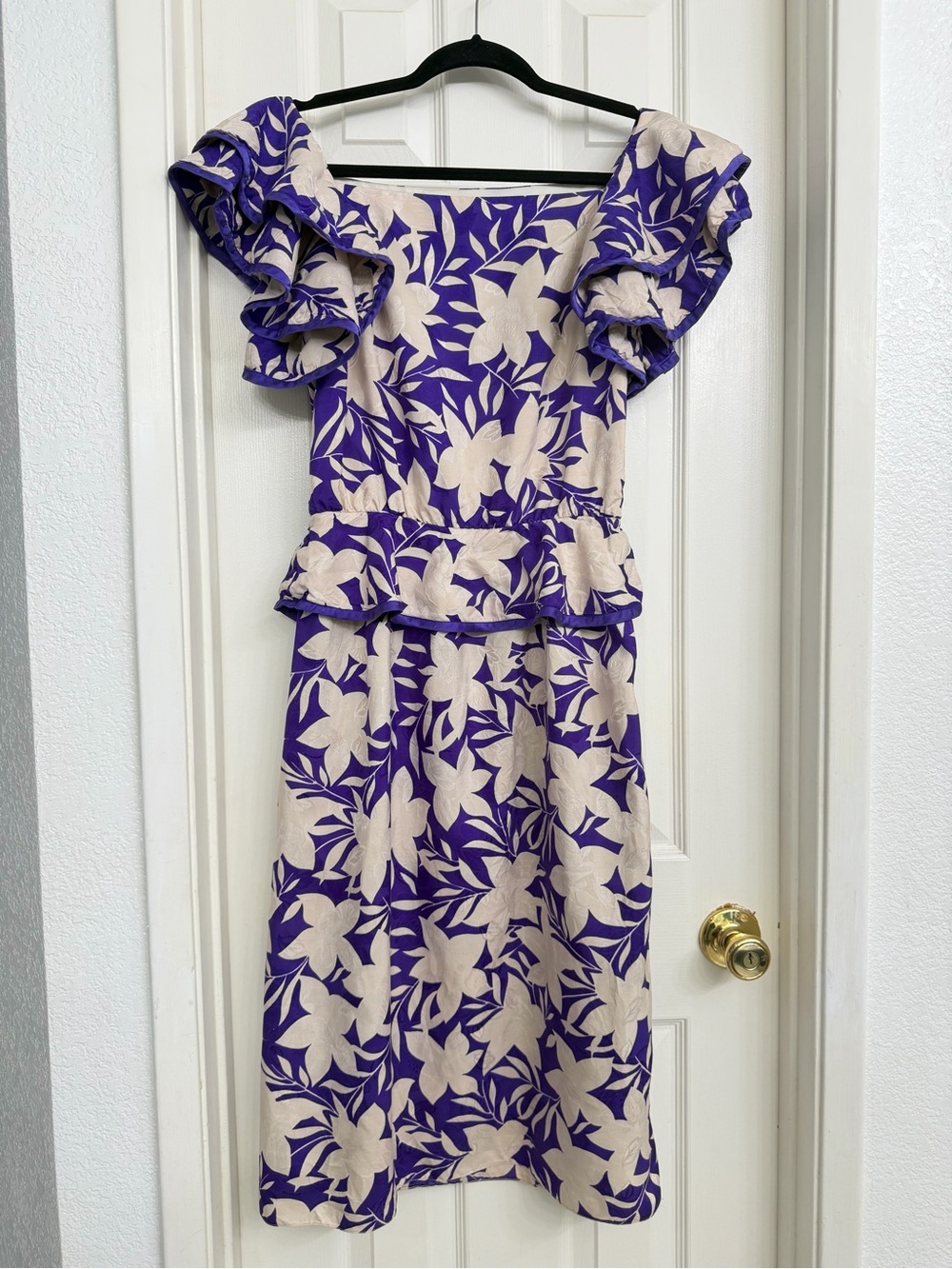 7090 Vintage Diane Dickinson for Gentillesse 100% Silk Floral Ruffle Dress